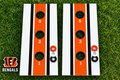WishyWashy white striped washer toss board set in Cincinnati Bengals colors