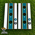 WishyWashy white striped washer toss board set in Jacksonville Jaguars colors