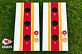 WishyWashy white striped washer toss board set in Kansas City Chiefs colors