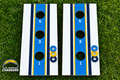 WishyWashy white striped washer toss board set in Los Angeles Chargers colors