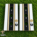 WishyWashy white striped washer toss board set in New Orleans Saints colors