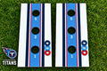 WishyWashy white striped washer toss board set in Tennessee Titans colors